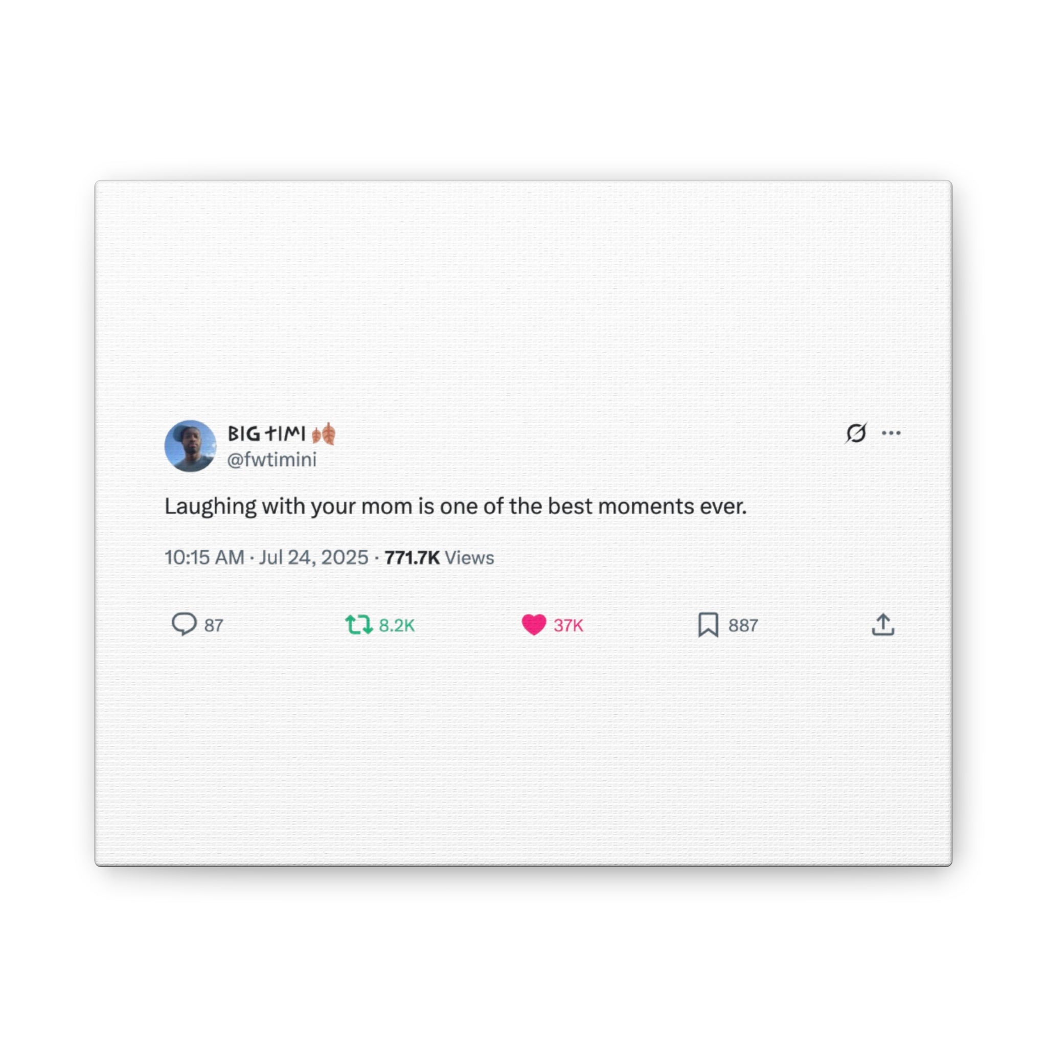 "Laughing with Your Mom" Canvas – A Moment Worth Framing
